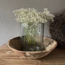 Windlicht /Vaas bubbelglas h25cm