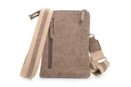 Taupe telefoon-schoudertasje "Swift"