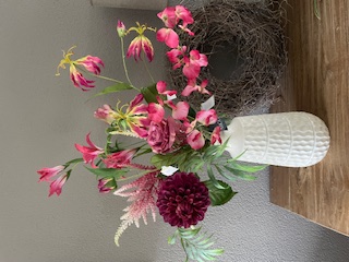 Roze zijden boeket  (8 stelen)