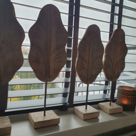 Set van 2: houten blad  raamdecoratie