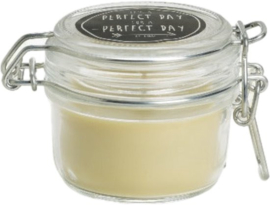 Kaars in weckpot "pickle"white of pistache