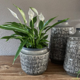 Pot "Grau" keramiek gemustert