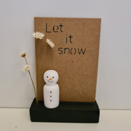 Let it snow houten poppetje (peg doll)