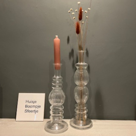 Set 2 glazen vaasjes helder glas "Florence"