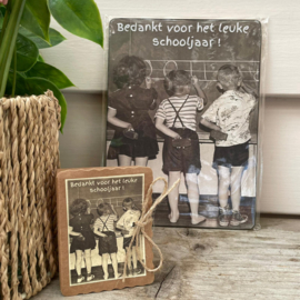 Tekstbordje "Bedankt voor het leuke schooljaar"