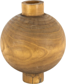 walnoot houten vaas bol