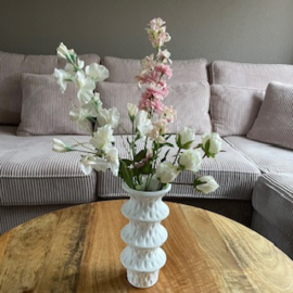 Vaas Wave wit of zwart incl  zijde bloemen