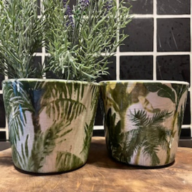 Pot fleurig "palm" steen hoogte 13 cm
