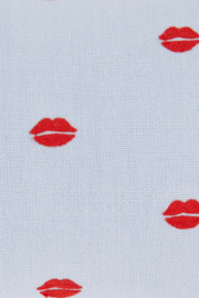 Kussen bisous 25x35 blauw/rood
