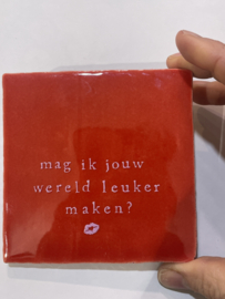 Tegeltje 10x10- mag ik jouw wereld leuker maken
