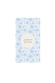 servetten bloemen 11x20cm blauw/wit