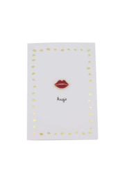 wenskaart broche kusje rood