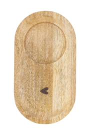 Zusss serving tray wood heart