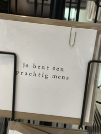 Kaartje: Je bent een prachtig mens