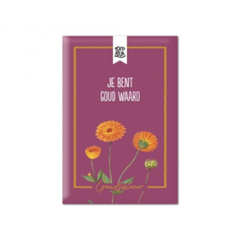 bloemenzaadjes- je bent goud waard- goudsbloem