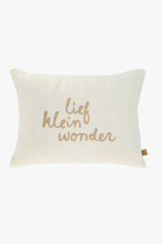 Kussen bisous 25x35 blauw/rood