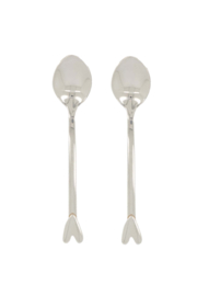 set van 2 lepejtes hartje zilver