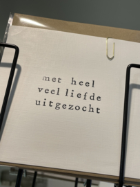 Kaartje: met heel veel liefde uitgezocht