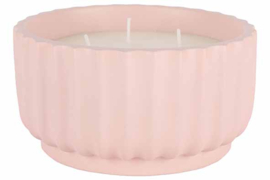 kaars 3wick 14x14x7.5 - lichtroze 25branduren