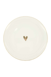 dinerbord hartje wit/goud
