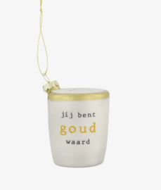 Zusss kerst ornament koffiekopje wit