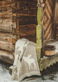 €89.95 Schapenwollen plaid eland beige koffie