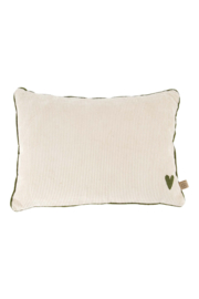 Zusss kussen hartjes print 35x25 white/groen