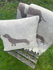 €89.95 Schapenwollen plaid teckel bruin