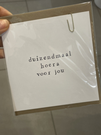 Kaartje: duizendmaal hoera voor jou