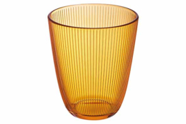 Ribbelglas set/6 amber