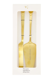 Zusss cake server and knife made with love heart