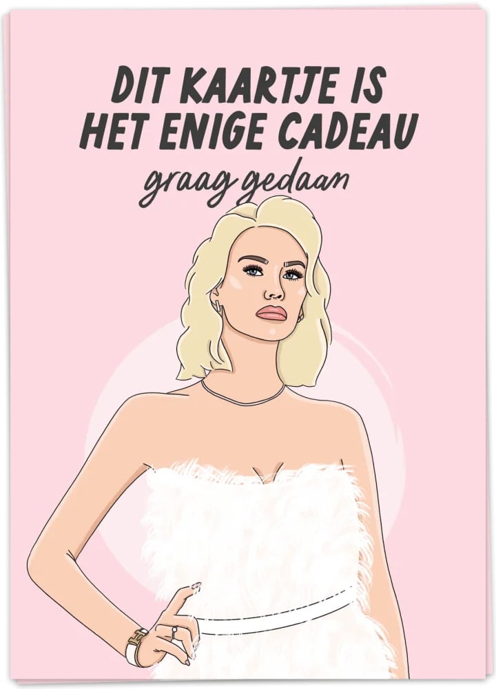 Dit kaartje is het enige kado - postkaart met enveloppe