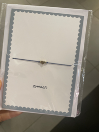 Zusss kaartje met armbandje  hartje ZOMAAR- donkerblauw