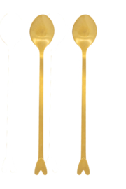 Set van 2 lange lepes hartje goud