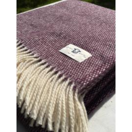 schapenwollen plaid aubergine 130x170