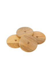 Zusss set of 4 wooden coasters herat