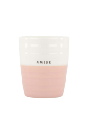 koffiemok amour wit/roze