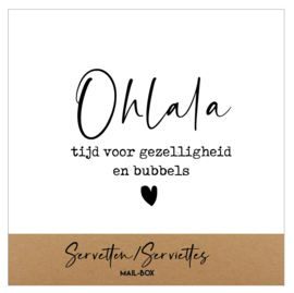 Servetten ohlala  2,5 op 12,5 cm - 15st