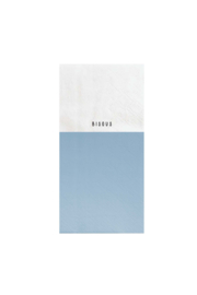 servetten bisous 11x20cm wit/lichtblauw