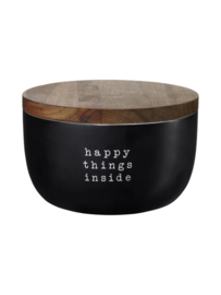 Voorraadpot met deksel 'happy things inside'