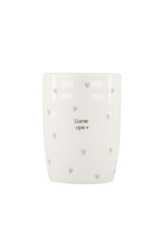 koffiemok hartjes lieve opa wit/lichtblauw