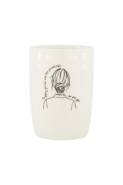 koffiemok vrouw wit/zwart