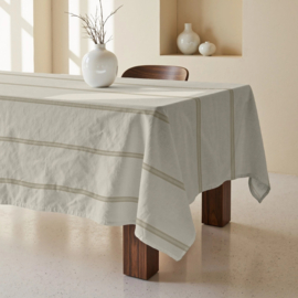 Vlekbestendig tafelkleed 100% katoen- XL nua beige : afm B180 L250-300