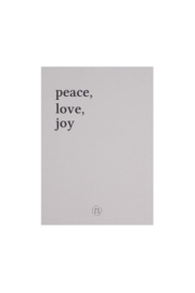 Zusss postkaartje peace love joy