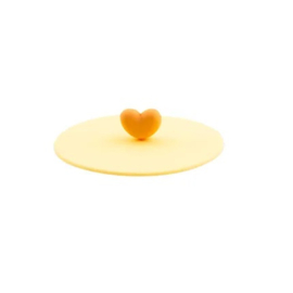 Dotz deksel uit silicone multicolor hart d12cm geel