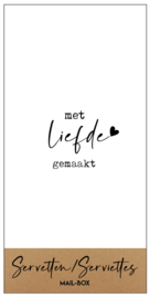 Servetten met liefde gemaakt 10 op 20- 15stuks