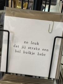 Kaartje: zo leuk dat jij straks een bol buikje hebt