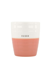 koffiemok kuss wit/oudroze