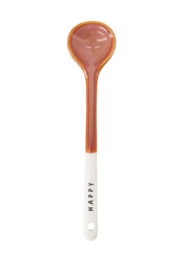 lepeltje keramiek happy wit/burgundy