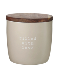 Voorraadpot met deksel 'filled with love'